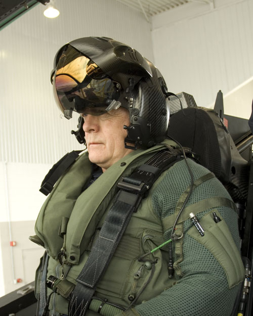  but the flight-test configuration of the helmet-mounted display (HMD) 